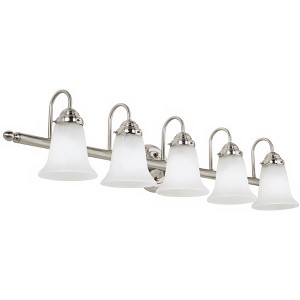360 Lighting 40 1/2" Wide Glass and Nickel 5-Light Bath Vanity Fixture - 1 of 1