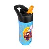 Zak Designs 16 fl oz Glow in the Dark Cypress Spider-Man Polypropylene Straw Bottle Blue - 4 of 4