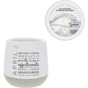 Pavilion Gift Company - April - 11 oz - 100% Soy Wax Reveal Candle with Birthstone Scent: Tranquility - Flame Candles - 1 of 4