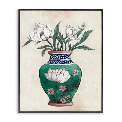 Stupell Industries Floral Oriental Vase, 11" x 14"