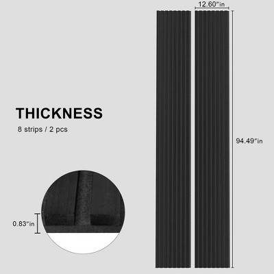 Black Solid Wood Acoustic Wall Panels, 94.49” x 12.6” Soundproof