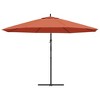 vidaXL Cantilever Garden Parasol with Aluminum Pole 137.8" Terracotta - 4 of 4