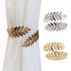Tree City Metal Leaf Tieback Creative Modern Home Decor Curtain Tiebacks Gold - 3 of 4