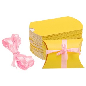 Unique Bargains Wedding Birthday Party Paper Candy Gift Wrap Boxes with Ribbons 50 Pcs - 1 of 4