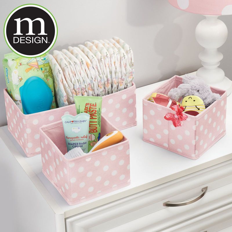mDesign Fabric Nursery Divided Drawer Storage Bin, 3 of 10