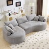 Spassway 125"W L-Shaped Compressed Sectional Sofa with 4 Throw Pillows 3 Back Pillows Modern Chenille Sleeper Sofa - 2 of 4