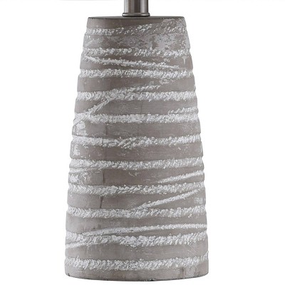Gray Washed Ceramic Table Lamp with Fabric Shade