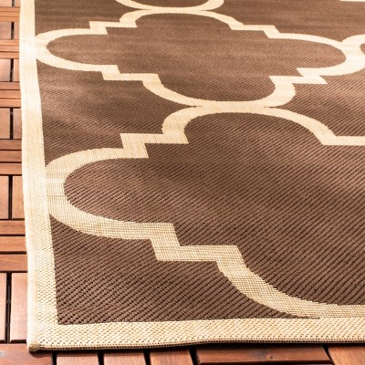 Trellis Dark Brown 31" Square Indoor/Outdoor Easy-Care Rug