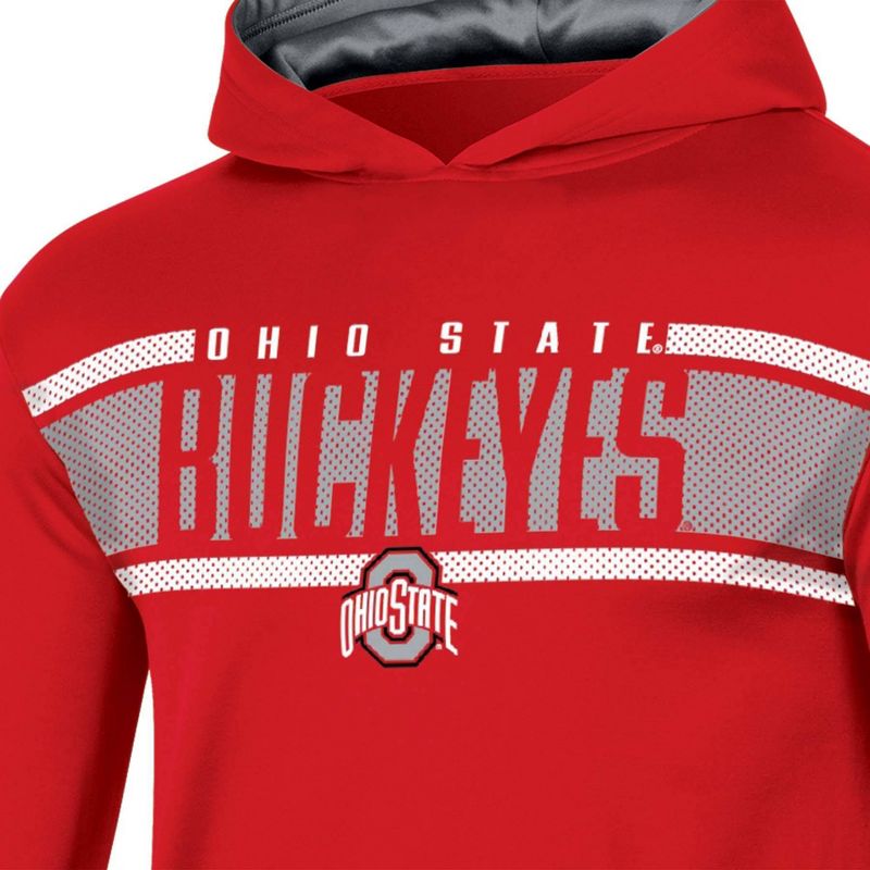 NCAA Ohio State Buckeyes Boys&#39; Poly Hooded Sweatshirt, 3 of 4