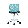 HomeRoots Blue Black and White Adjustable Height Swivel Rolling Office Chair - 4 of 4