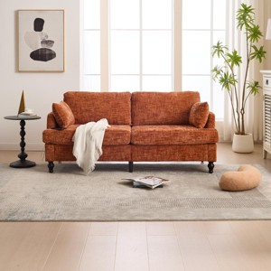 Modern Upholstered 2-Seater Sofa with USB Charging and LED Lighting for Living Room -3irtyhousy - 1 of 4