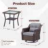 Buenhomino 6-Piece Outdoor Wicker Swivel Rocker Chair Set with 4 Chairs & 2 Tables, All-Weather PE Rattan Glider Chairs with Cushions for Patio - 4 of 4