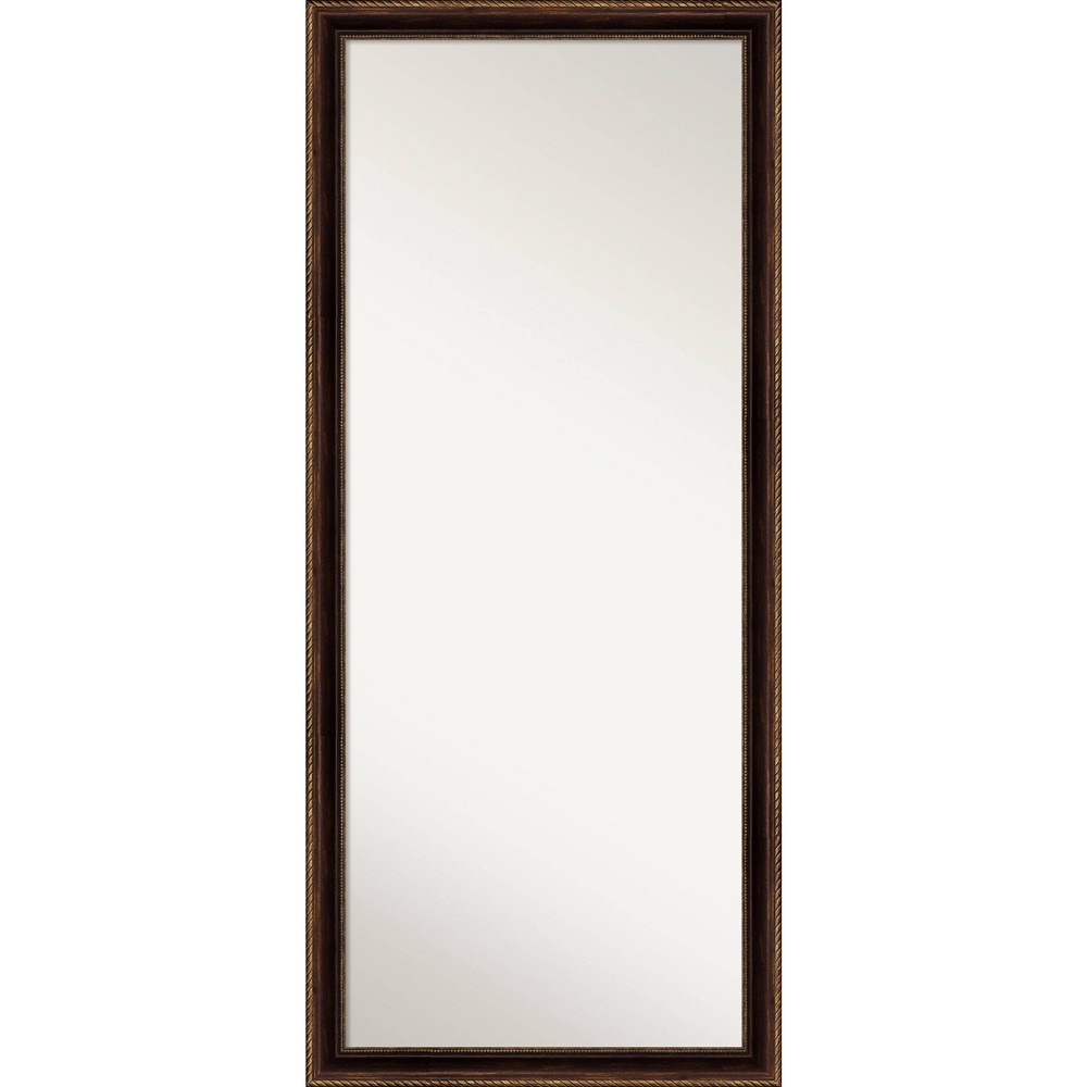 Photos - Wall Mirror 28" x 64" Non-Beveled Corded Bronze Full Length Floor Leaner Mirror - Aman