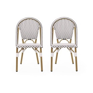 Christopher Knight Home Elize 2pk Outdoor French Cafe Chairs: Rust-Resistant Aluminum & PE Rattan - 1 of 4