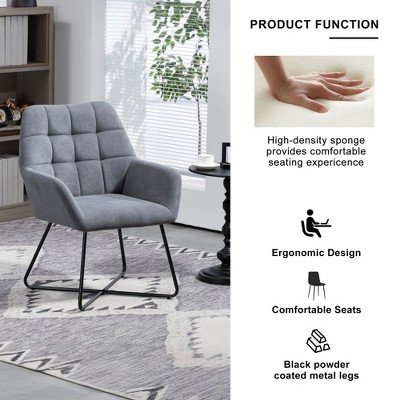 NicBex Velvet Accent Chair,Upholstered Living Room Chairs with Adjustable Foot Nails and Metal Legs,Cozy Armchair,Accent Chairs for Living Room