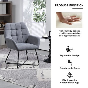 NicBex Velvet Accent Chair,Upholstered Living Room Chairs with Adjustable Foot Nails and Metal Legs,Cozy Armchair,Accent Chairs for Living Room - 1 of 4