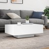 vidaXL Coffee Table with LED Lights White 33.5 in.x21.7 in.x12.2 in. - 4 of 4