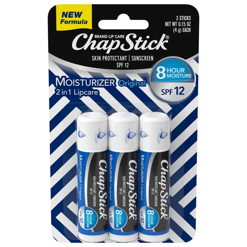 Chapstick Moisturizing Lip Balm - Original with SPF 12 - 3ct/0.45oz, 1 of 6