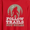 Men's - Instant Message - Follow Trails Not Rules Sasquatch Long Sleeve Graphic T-Shirt - 2 of 4