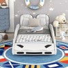 Twin Size Classic Car-Shaped Platform Bed With Wheels, Headboard, Solid Guardrails On Both Sides, Pine Bed For Home - 2 of 4