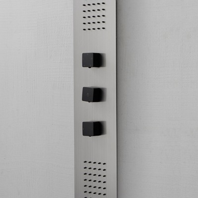 Nickel 4-Jet Rainfall Shower Panel System with Handheld Wand