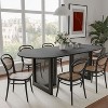 PexFix 67" x 33.5" Modern Farmhouse Kitchen Dining Room Table Furniture Oval Black Kitchen Table with Rattan Woven Legs for Kitchen Bar Living Room - 4 of 4
