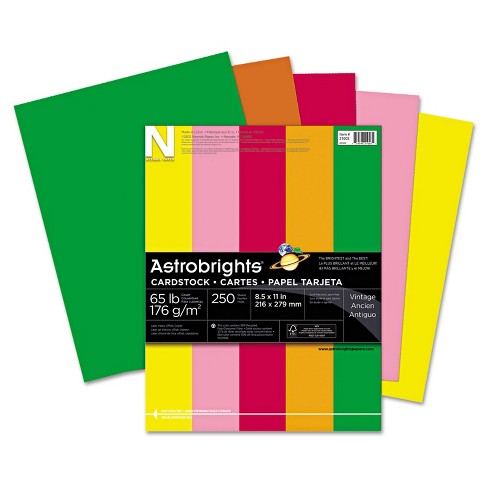 Neenah Paper Astrobrights Colored Card Stock 65 Lb. 8-1/2 X 11 Assorted 250  Sheets 21003 : Target