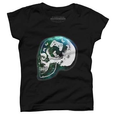 Girl's Design By Humans Gaming Is Always In My Skull Mind By COVI T-Shirt