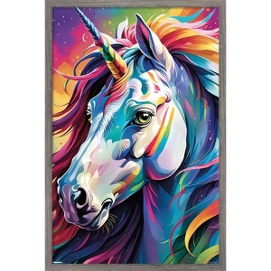 Trends International Tina Lavoie - Glamour Girl Unicorn Framed Wall Poster Prints - 1 of 4