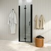ONWITH 32 to 33-1/4 in. W x 72 in. H Bi-Fold Frameless Shower Doors in Black with Clear Glass - 2 of 3