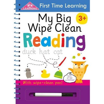 First Time Learning: My Big Wipe Clean Reading - by  Igloobooks (Spiral Bound)