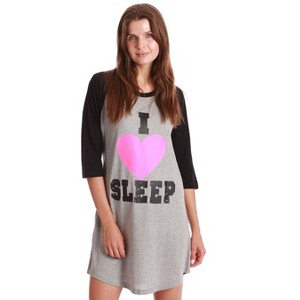 Just Love Sleep Dress for Women - Baseball Sleeve Sleeping Dorm Shirt - Ladies Nightshirt - Nightgown Sleepwear - 1 of 3