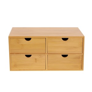 YIYIBYUS Mini Bamboo Desk Drawer Tabletop Storage Organization Box for Office Home - 1 of 4