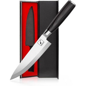 imarku Chef Knife 8-Inch Pro Japanese Kitchen Knife 7Cr17MoV High-Carbon Stainless Steel Paring Knife Ergonomic Handle Rasor Sharp Single-Bevel Edge - 1 of 4
