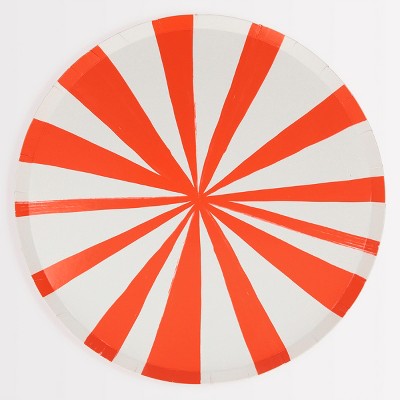 Colorful Striped Paper Dinner Plates - 10.5" Pack of 8