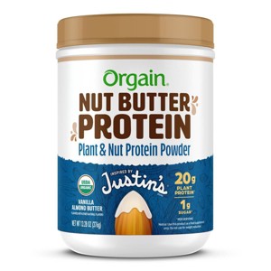 Orgain Nut Butter Vegan Organic Plant Based Protein Powder - Justin's Vanilla Almonds - 13.26oz - 1 of 3
