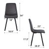 Syemin Dining Chairs Dining Chairs Set of 2 Upholstered Faux Leather Dining Room Chairs Modern Kitchen Chairs, Gray, 18.9"*20.5"*34" - 4 of 4