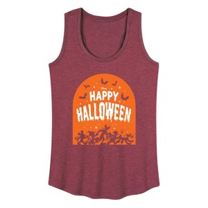 Women's - Disney - Happy Halloween Tombstone Graphic Racerback Tank - 1 of 4