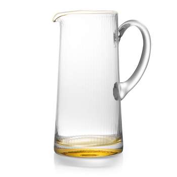 Classic Touch Pitcher with Gold Dipped Bottom and Gold Rim, 9.75"H