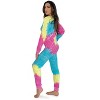 #followme Womens Henley Thermal Bodysuit | Buffalo Plaid, Tie Dye, & Printed PJ Union Suit Loungewear - 2 of 3