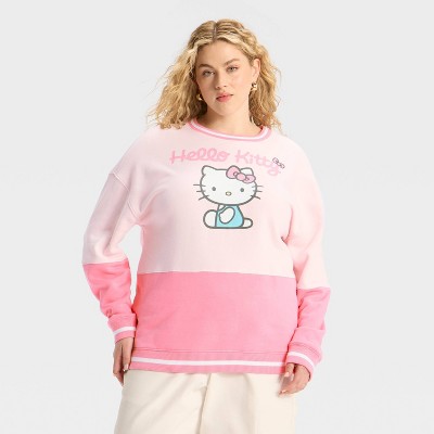 Women's Hello Kitty Colorblock Graphic Sweatshirt - Pink