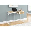 Monarch Specialties Computer Desk Home Office Laptop Storage Drawer 42InchL Work Metal Laminate Natural White Contemporary Modern - 2 of 4
