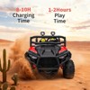 24V Electric UTV Car with Remote Control, 4-Wheeler Suspension, Soft Start, 3 Speeds, Led Lights, Bluetooth, Ride on Truck Kids 2-8 Years - 3 of 4