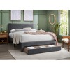 NicBex Modern Queen Upholstered Bed Frame with Corduroy Headboard and 1 Drawer,Solid Wood Slats Support,No Box Spring Needed,Easy Assembly - 2 of 4
