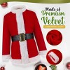 Aoibox Adult Christmas Green Monster Santa Costume Set (7PCS) - Complete Santa Claus Outfit with Mask, Fun Festive Attire for Holiday Celebrations - 4 of 4