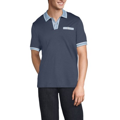 Lands' End Men's Short Sleeve Tipped Welt Pocket Supima Polo