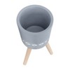 Okak Raised Wooden Base Ceramic Planter Elevated Pot for Flowers, Vegetables, Herbs, Indoor & Outdoor Use, 2 Pack(S+M),3 Colors - 4 of 4