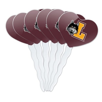 Loyola University Chicago Primary Logo Heart Love Cupcake Picks Toppers Decoration Set of 6