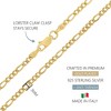 KISPER 18K Gold Over 925 Sterling Silver Necklace, 3mm Figaro Link Chain Design with Lobster Clasp, For Men & Women, Made in Italy - 3 of 4