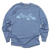 Mountain Range and Trees - Women's Garment Dyed Long Sleeve Graphic T-Shirt - 2 of 4